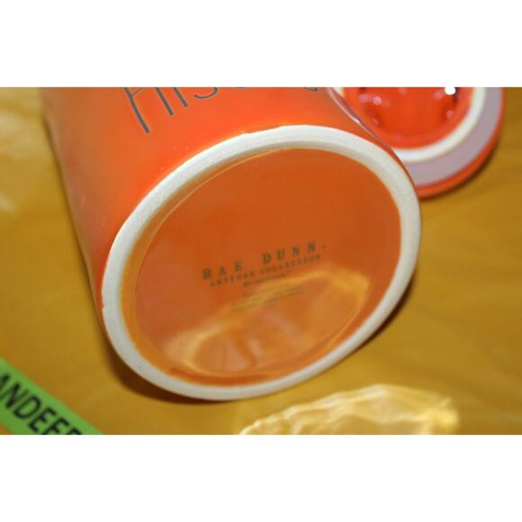 Rae Dunn Bugs & Hisses Orange Luster Finish Ceramic Canister Halloween Decor - Picture 9 of 12